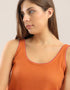Reversible sleeveless tank top with round neck